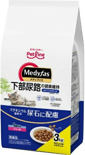【愛玩動物伝達ルート】メディファス １歳から 意気地無し味 ３ｋｇｘ４個（容れもの売りわたす）MFD-50