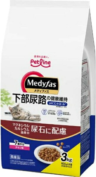 【ペットライン】メディファス　７歳から　チキン味　３ｋｇｘ４個（ケース販売）MFD-51｜ブルーウッド