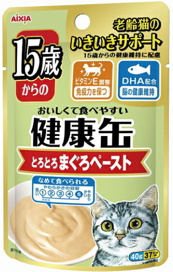 ボール売り【アイシア】１５歳からの健康缶パウチ　とろとろまぐろペースト　４０ｇｘ１２個（ボール販売）