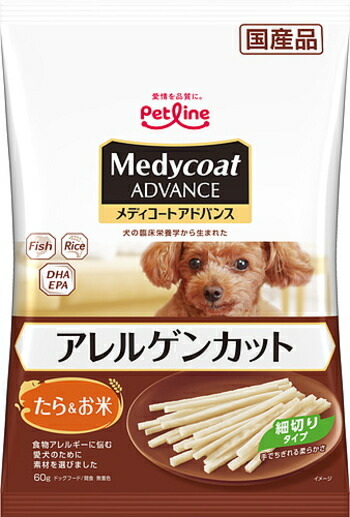 【愛玩動物伝達ルート】メディコートアドバンス アレルゲンカット ジャー手がかり たら＆お米 細切り印字機 ６０ｇｘ３６個（入れもの売りわたす）MCAJ-2