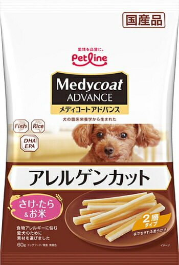 【愛玩動物伝達ルート】メディコートアドバンス アレルゲンカット ジャー手がかり さけ・たら＆お米 2層印字機 ６０ｇｘ３６個（入れもの売りわたす）MCAJ-3