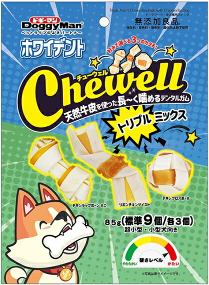 【ドギーマンハヤシ】ホワイデント Ｃｈｅｗｅｌｌ チューウェル トリプル交ぜ合わせる ８５ｇｘ４８個（入れもの売りわたす）