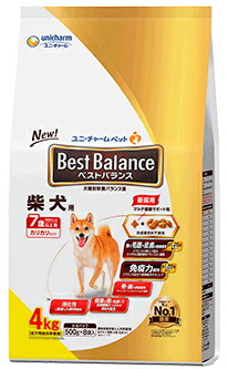【ユニチャーム】ベストバランス　カリカリ仕立て　柴犬用　７歳以上用　４ｋｇｘ３個（ケース販売）