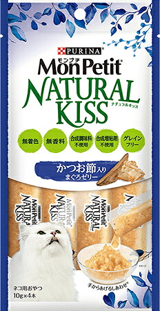 【ネスレピュリナ】モンプチ　ナチュラルキッス　かつお節入り　まぐろゼリー　４０ｇ(１０ｇｘ４本)ｘ３０個（ケース販売）