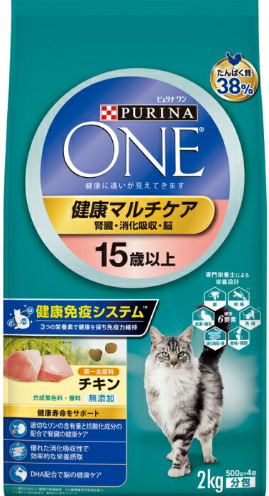 【ネスレピュリナ】ピュリナワン　キャット　健康マルチケア　１５歳以上　チキン　２ｋｇｘ６個（ケース販売）