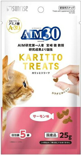 【サンライズ】ＡＩＭ３０ カリッとトリーツ 年魚味 ２５ｇｘ６０個（入れもの売りわたす） 猫用品-キャットフード・サプリメント-ペット・ペットグッズ