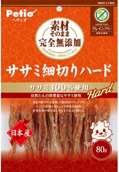 【ペティオ】原材料そのまま ササミ細切り捉え所のない ８０ｇｘ３０個（入れもの売りわたす）