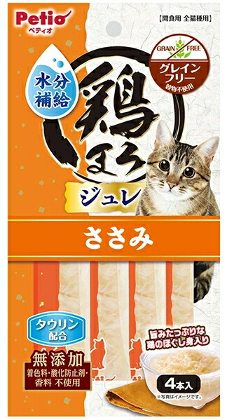 【ペティオ】鶏まろ 水分付け足しジュレスティック ささみ ４本入ｘ６０個（入れもの売りわたす）