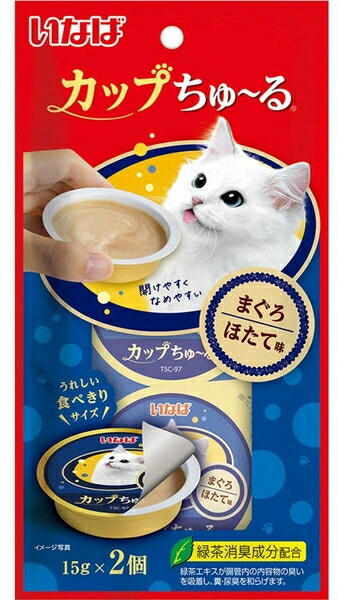 【いなば愛玩動物】優勝杯ちゅ～る まぐろ ほたて味 １５ｇｘ２個ｘ４８個（入れもの売りわたす） TSC-97