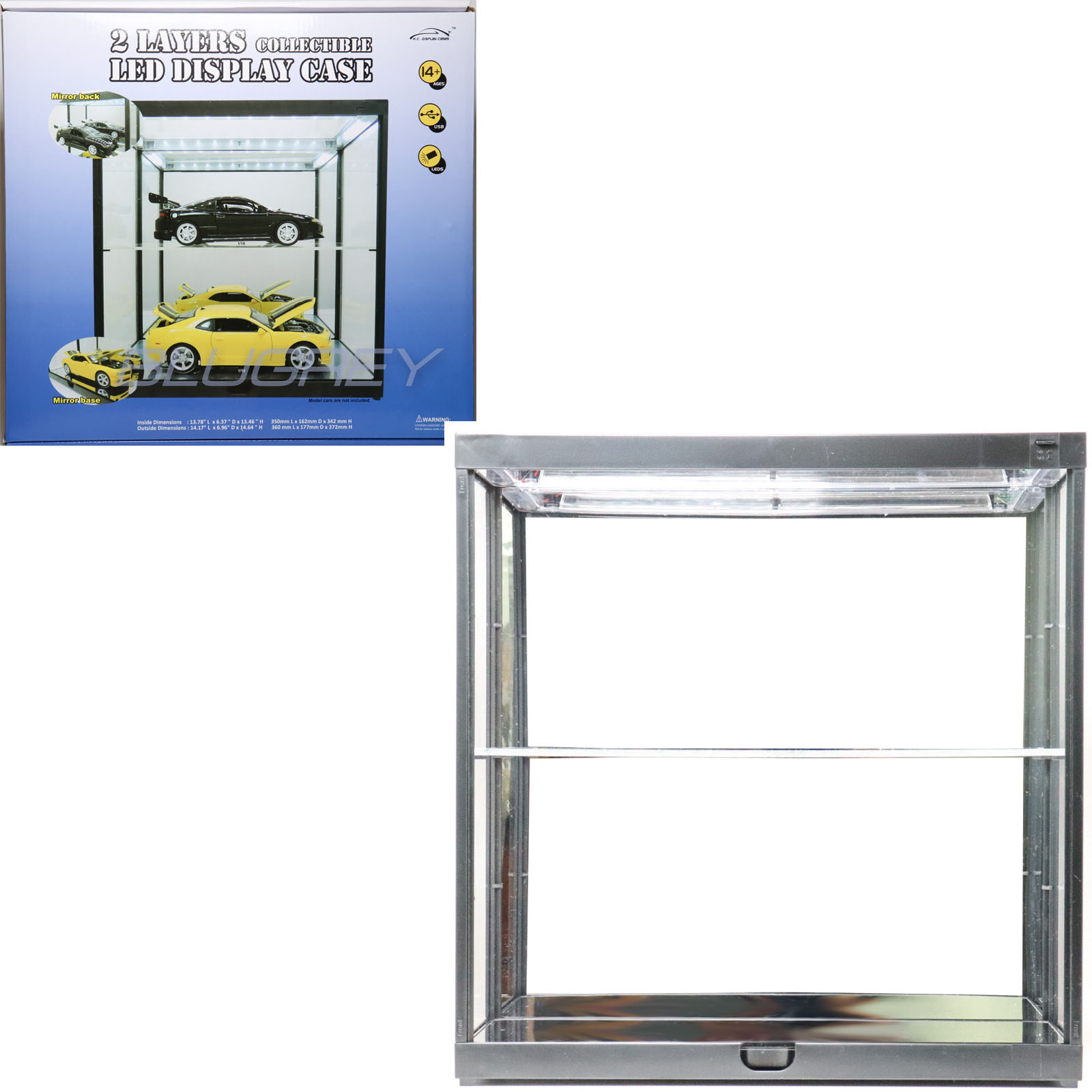 楽天市場】LEDライト付き ミニカー ショーケース 1:18 スケール用 USB