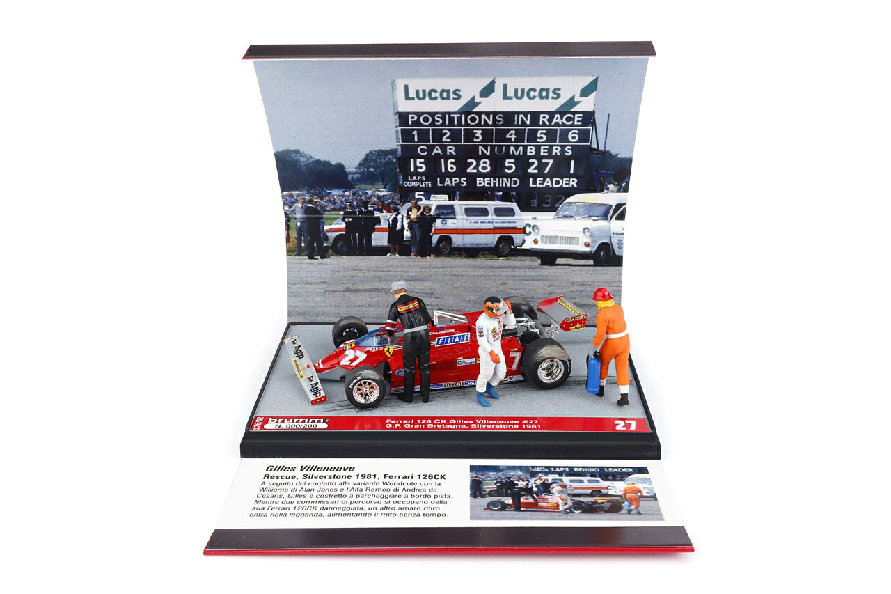 ブルム 1/43 フェラーリ F1 126CK 1981 イギリスGP #27 ジル・ヴィルヌーヴ BRUMM FERRARI Gilles Villeneuve　【国内在庫品】｜BLUGREY（ブラグレー） 店