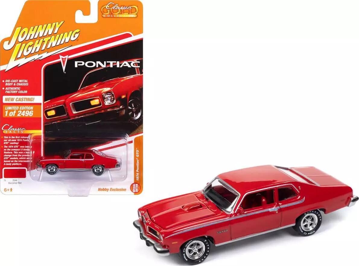 【国内在庫品】Johnny Lightning 1/64 ポンティアック GTO 1974 レッド Pontiac GTO ミニカー画像