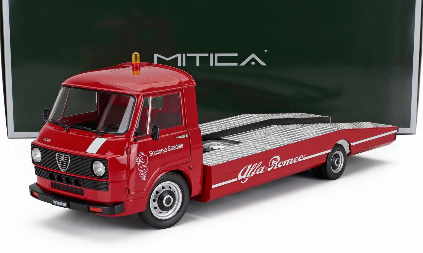 MITICA 1/18 アルファロメオ A12 (F12) トゥー貨物自動車 積み上げる車 1977 赤いこと ALFA ROMEO CARRO ATTREZZI SECONDA SERIE ダイキャスト 【国内店卸し資産品】