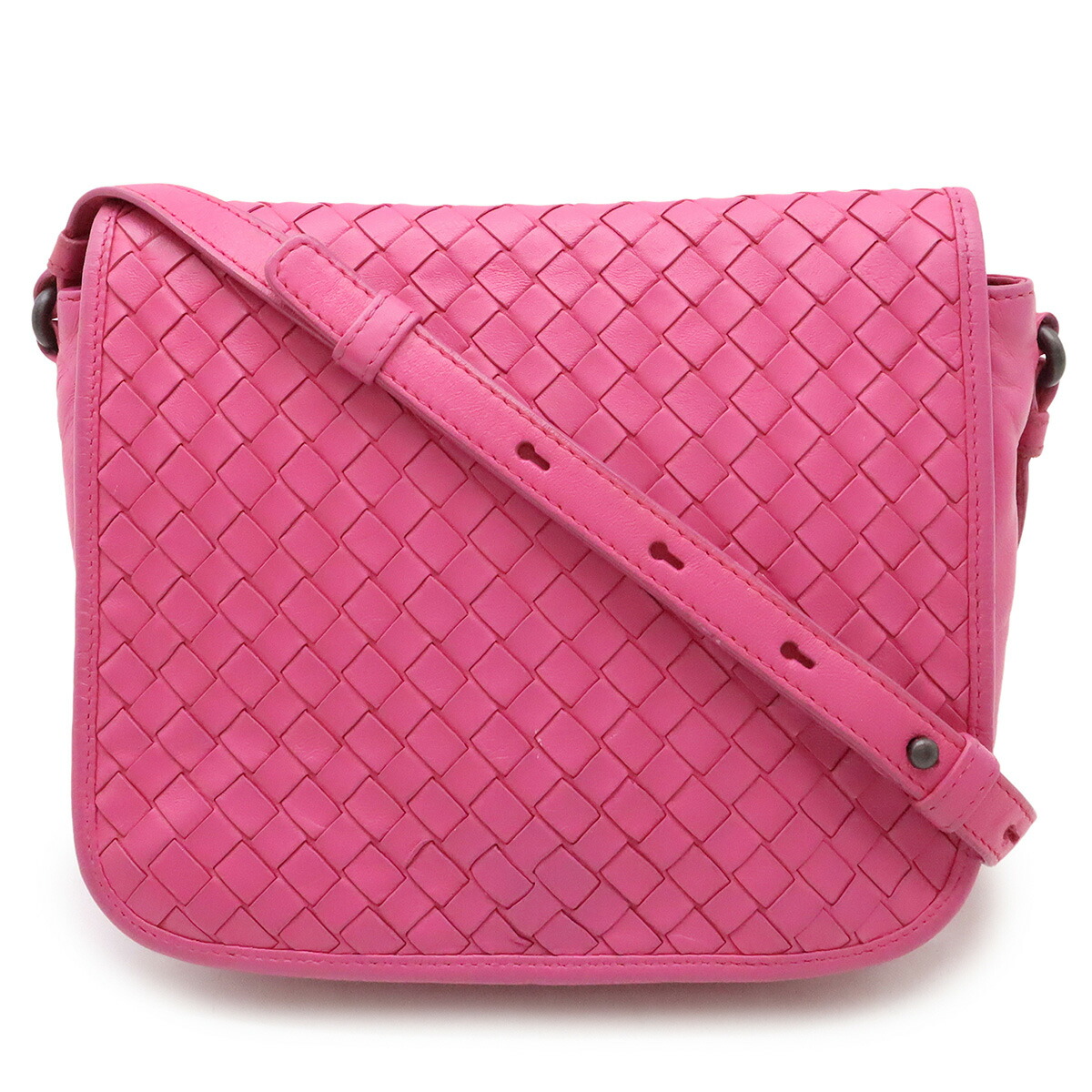 BOTTEGA VENETA ボッテガ ヴェネタ イントレチャート ショルダーバッグ ポシェット 斜め掛け レザー ピンク 357071 【中古】