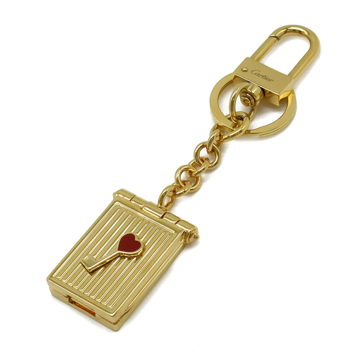 Cartier カルティエ ディアボロ ドゥ カルティエ フォトフレーム キーリング キーホルダー バッグチャーム ハート キー GP ゴールド CROG000467 【中古】