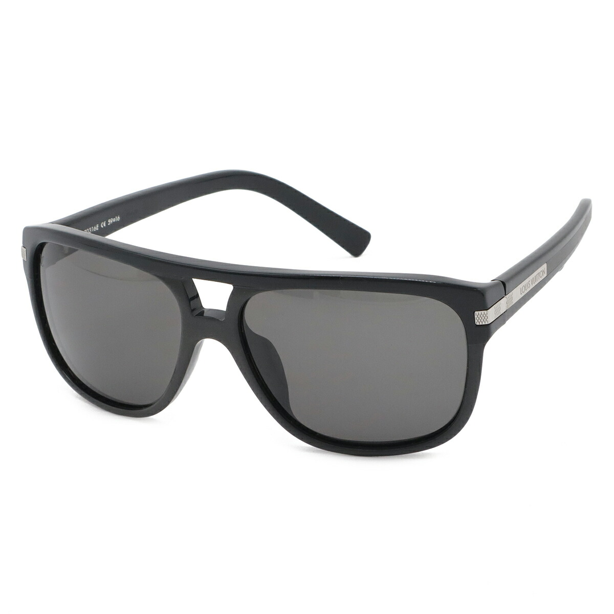 LOUIS VUITTON ルイ ヴィトン 黒眼鏡 アイウェア ウェリントンシェイプ スモークレンズ 黒いこと 黒 59□16 Z0316E 【中古】