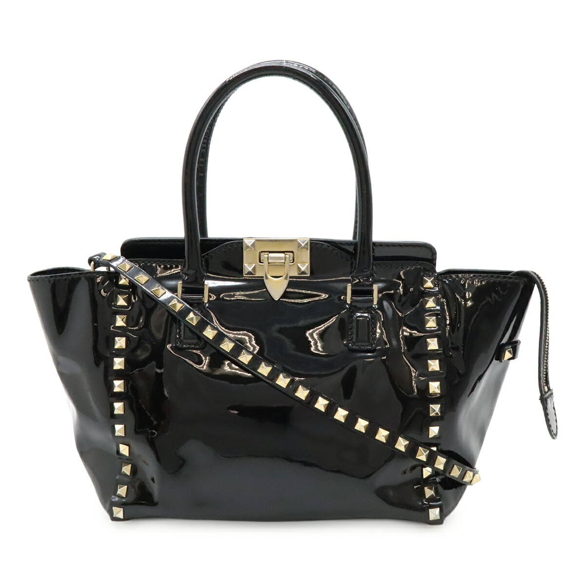 バレンティノガラヴアーニ ハンドバッグ ゴールド金具 レザー ブラック タッセル valentino garavani - □美品□ VALENTINO GARAVANI