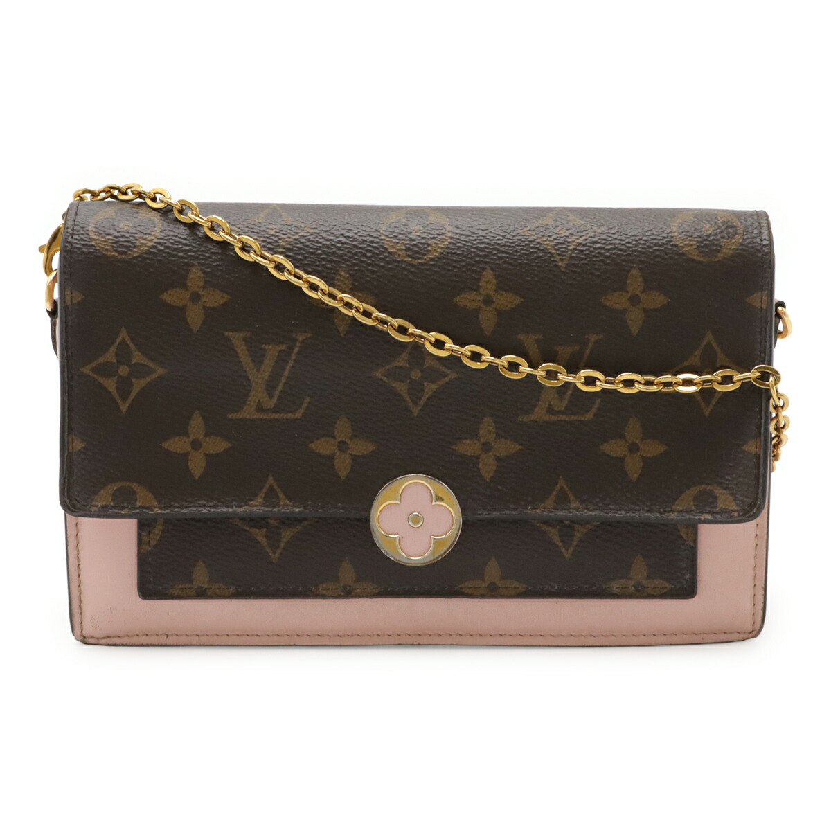 LOUIS VUITTON ルイ ヴィトン モノグラム ポルトフォイユ フロール チェーン店 ショルダーバッグ 2WAY クラッチペダル御徒面子 ローズバレリーヌ M67405 【中古】