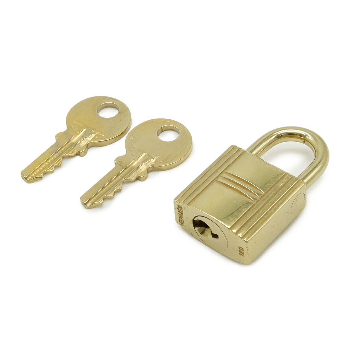 ▲HERMES エルメス カデナ　24Kメッキ　No.124　124番　鍵付き △HERMES エルメス カデナ 24Kメッキ No.124 124番 鍵付き HERMES