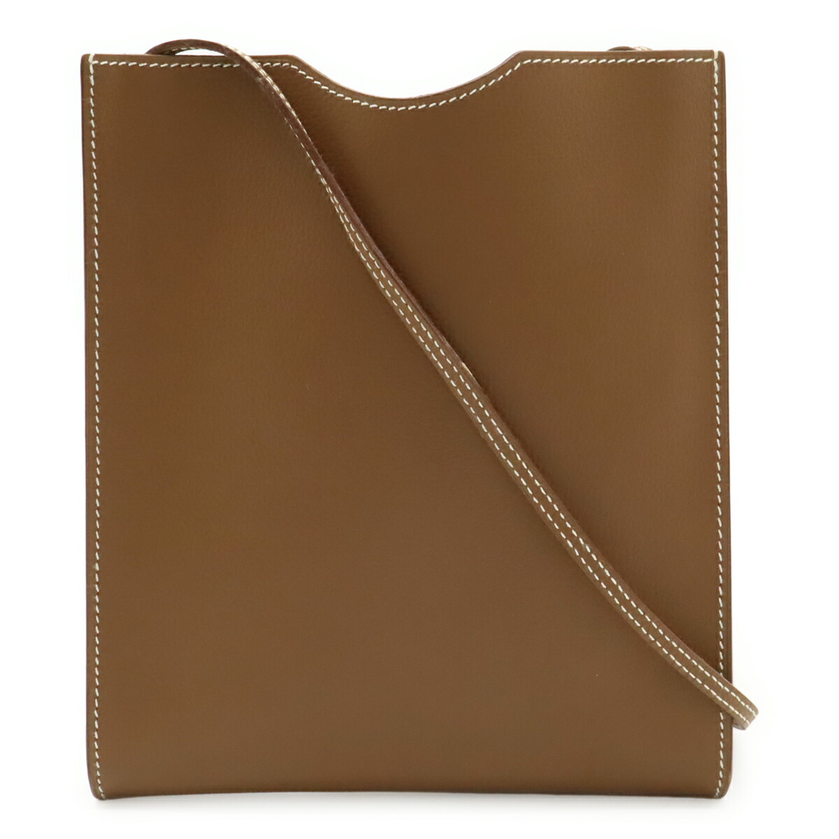 HERMES エルメス オニメトゥ ショルダーバッグ ポシェット ミニバッグ 斜め掛け レザー ブラウン 茶 □F刻印 【中古】|Blumin 店