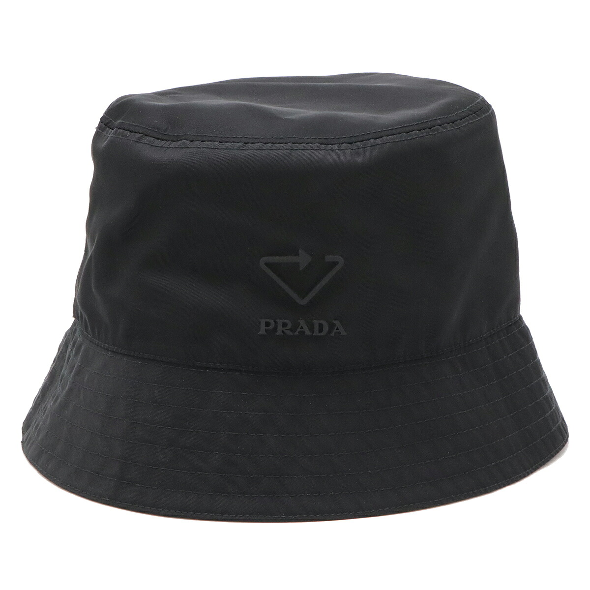 PRADA プラダ RE NYLON ナイロン バケットハット 帽子 リサイクルポリアミド100% ブラック 黒 #L Lサイズ 2HC137 【中古】
