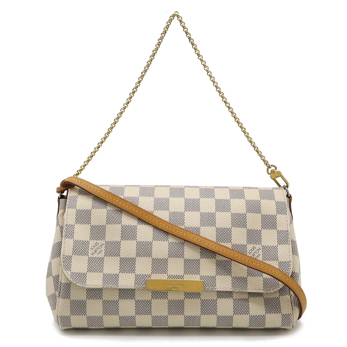 LOUIS VUITTON ルイ ヴィトン ダミエアズール フェイボリットMM 佩び物車寄せ クラッチペダル御徒面子 チェーン店 2WAY ショルダーバッグ N41275 【中古】