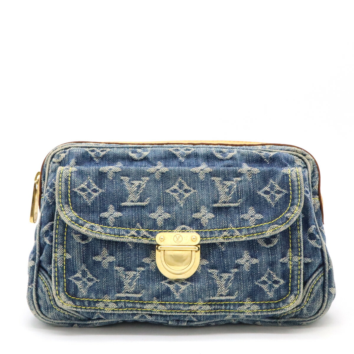LOUIS VUITTON ルイ ヴィトン モノグラムデニム バムバッグ ウエストバッグ ボディバッグ ショルダーバッグ ブルー 青 M95347 【中古】