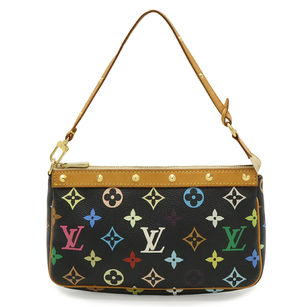 LOUIS VUITTON ルイ ヴィトン モノグラムマルチ色合い ポシェット アクセソワール 佩び物車寄せ 小入れもの ノワール 黒 黒いこと M92648 【中古】