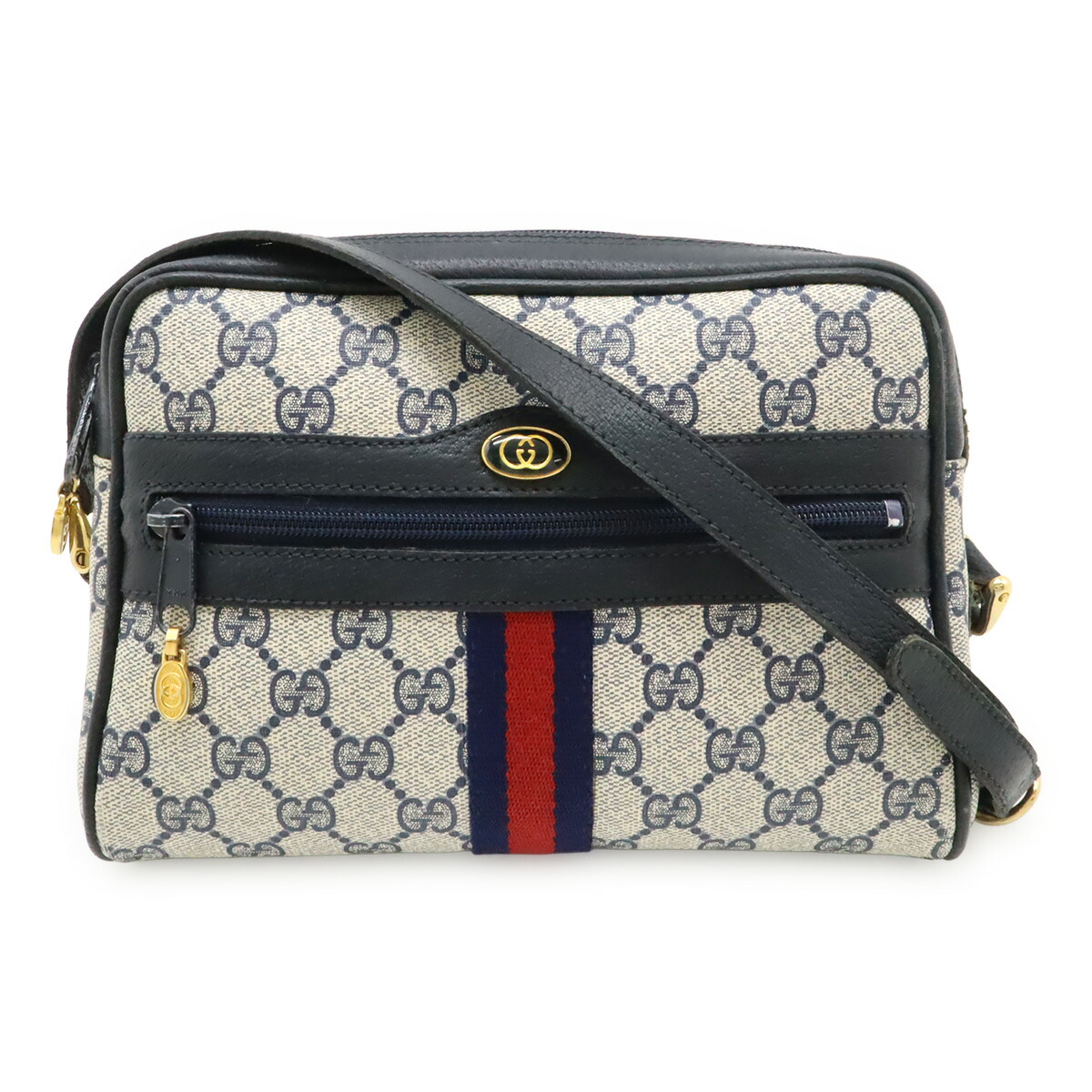 GUCCI グッチ 年寄りのグッチ GG足し加える シェリー酒生産ライン ショルダーバッグ ポシェット PVC なめし革 米国海軍 象牙色 赤いこと 赤 010.378 【中古】