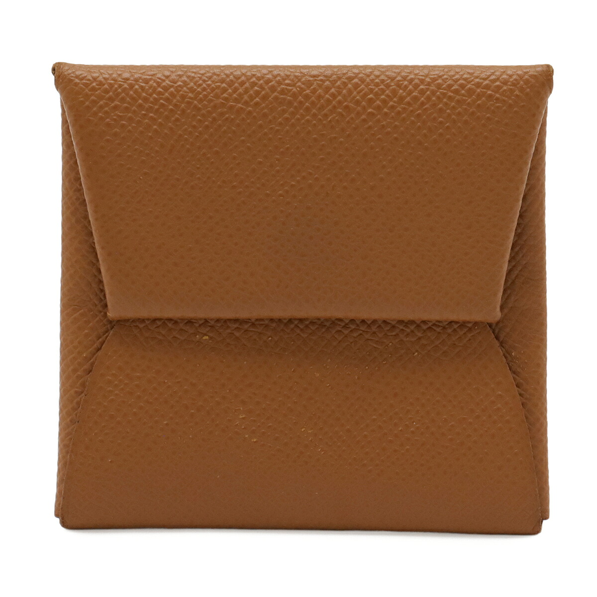 HERMES エルメス バスティア コインケース 小銭入れ コインパース ヴォーエプソン レザー ゴールド キャメル シルバー金具 □P刻印 【中古】