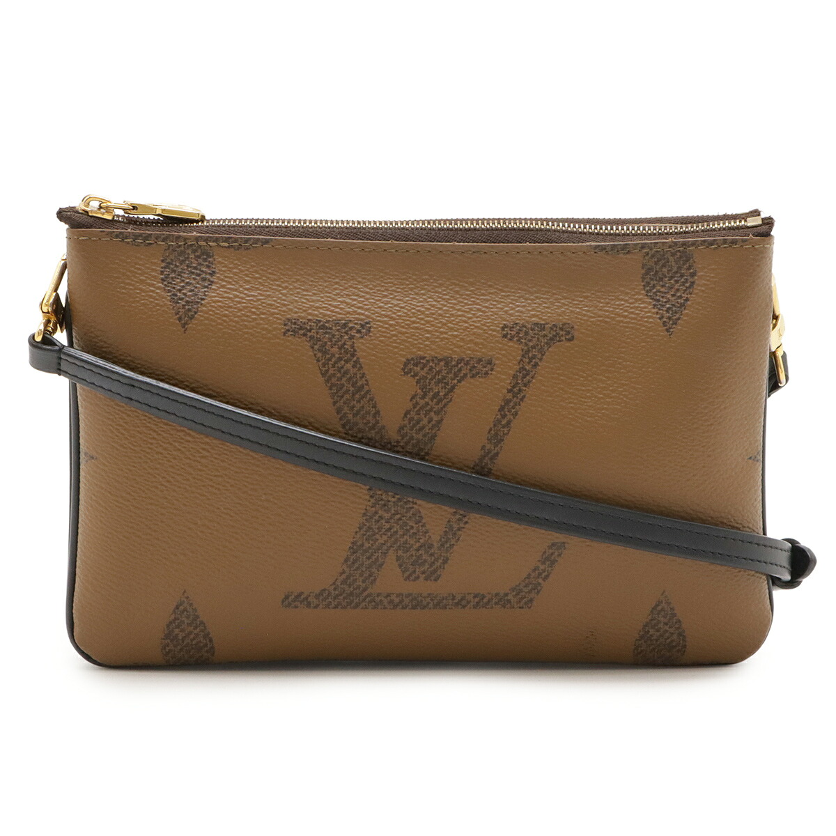 LOUIS VUITTON ルイ ヴィトン モノグラムジャイアントリバース ポシェット ドゥーブル ジップ ショルダーバッグ 2WAY クラッチバッグ ポーチ M69203 【中古】