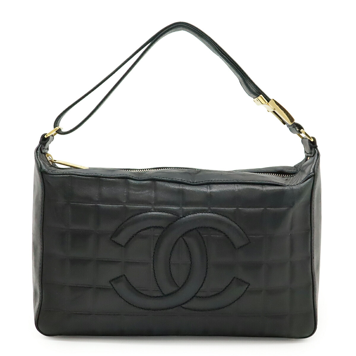 【CHANEL 】シャネル チョコバー ココマーク ハンドバッグ 筒型 黒 11531331.jpg