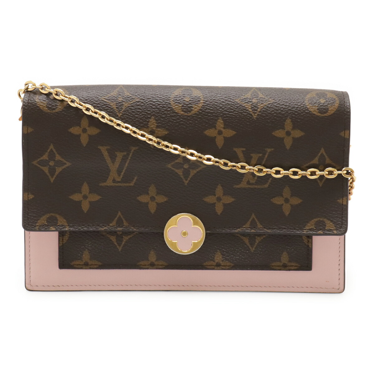 LOUIS VUITTON ルイ ヴィトン モノグラム ポルトフォイユ フロール チェーン店 ショルダーバッグ 2WAY クラッチペダル御徒面子 ローズバレリーヌ M67405 【中古】