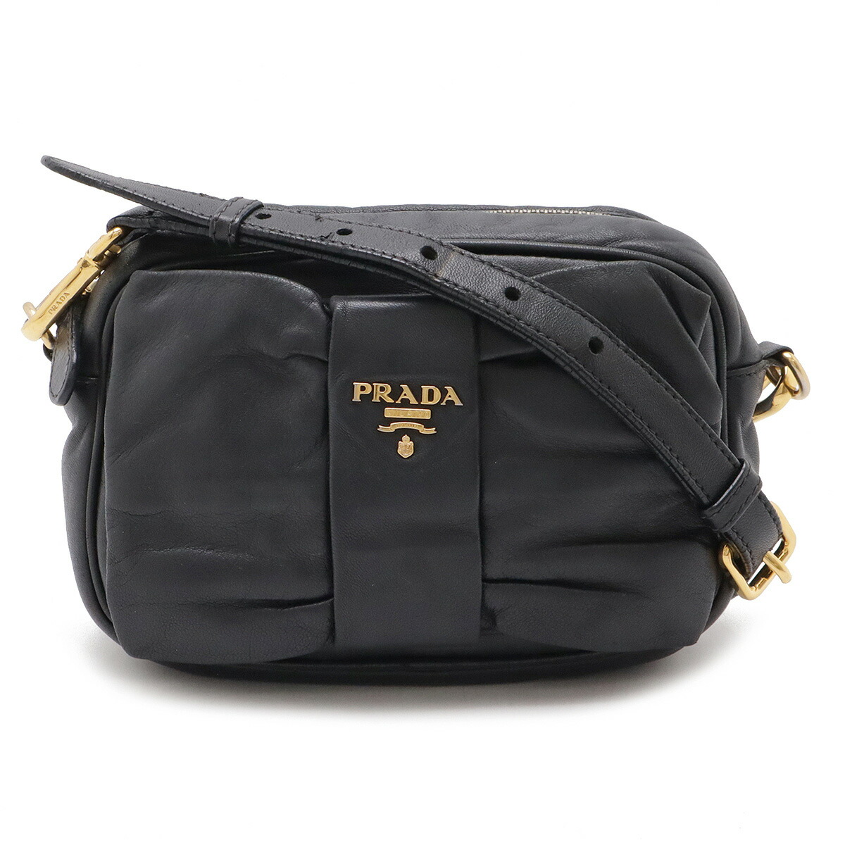 PRADA デニムショルダーバッグ スタッズ付き PRADA デニムバッグ スタッズ付き