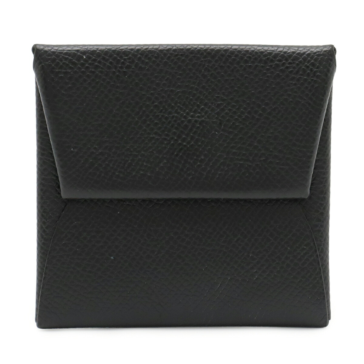 HERMES エルメス バスティア コインケース 小銭入れ コインパース ヴォーエプソン レザー ブラック 黒 シルバー金具 U刻印 【中古】