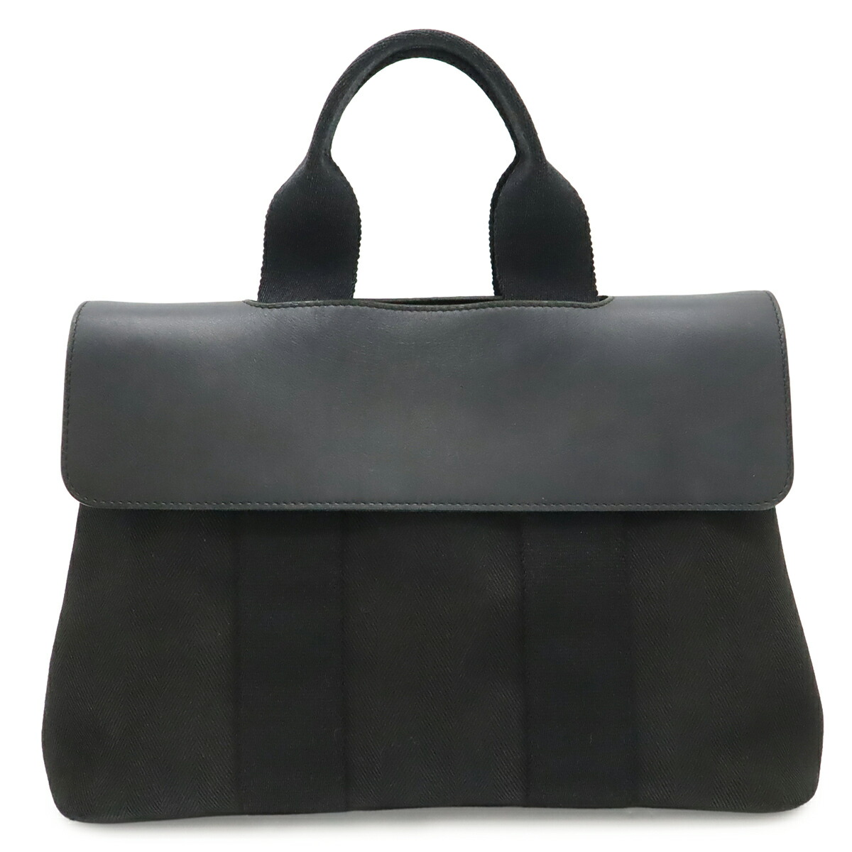 HERMES エルメス ヴァルパライソPM バルパライソPM ハンドバッグ トートバッグ トワルシェブロン レザー ブラック 黒 ポーチ欠品 【中古】