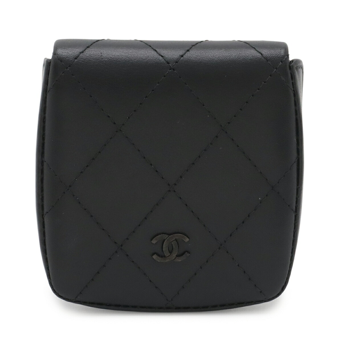 CHANEL シャネル ココマーク コインケース 御釣り入れ 鋳貨銭入れ なめし革 黒いこと 黒 AP3887 【中古】