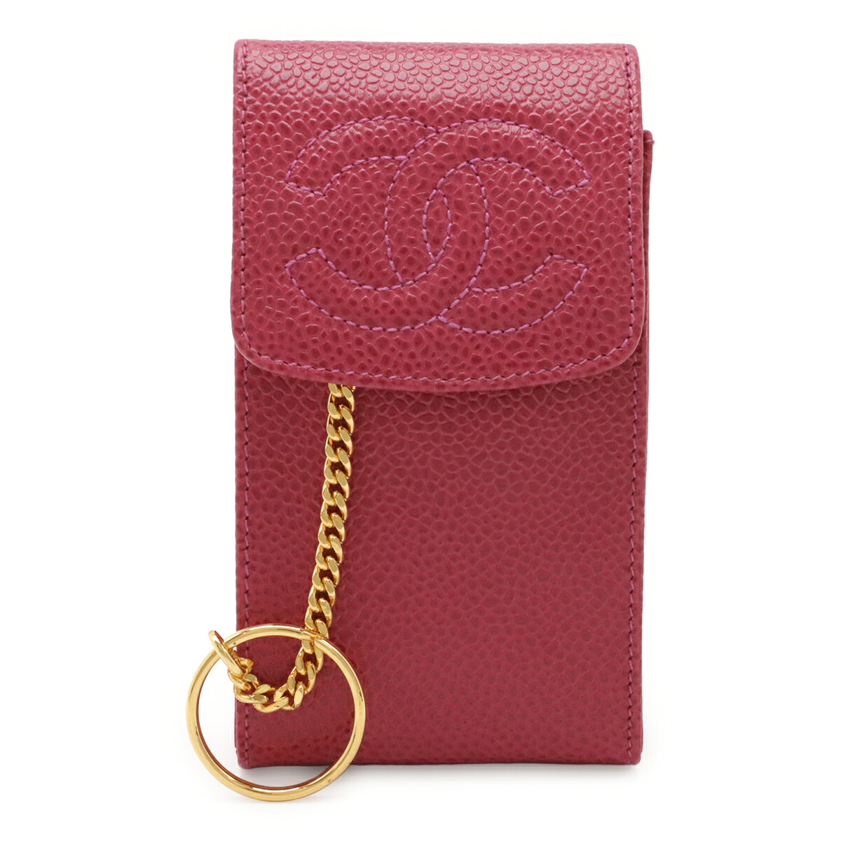 CHANEL シャネル ココマーク シガレットケース タバコケース iQOSケース アイコスケース ポーチ 小物入れ キャビアスキン レザー フューシャ ピンク 【中古】｜Blumin 店 28,656円
