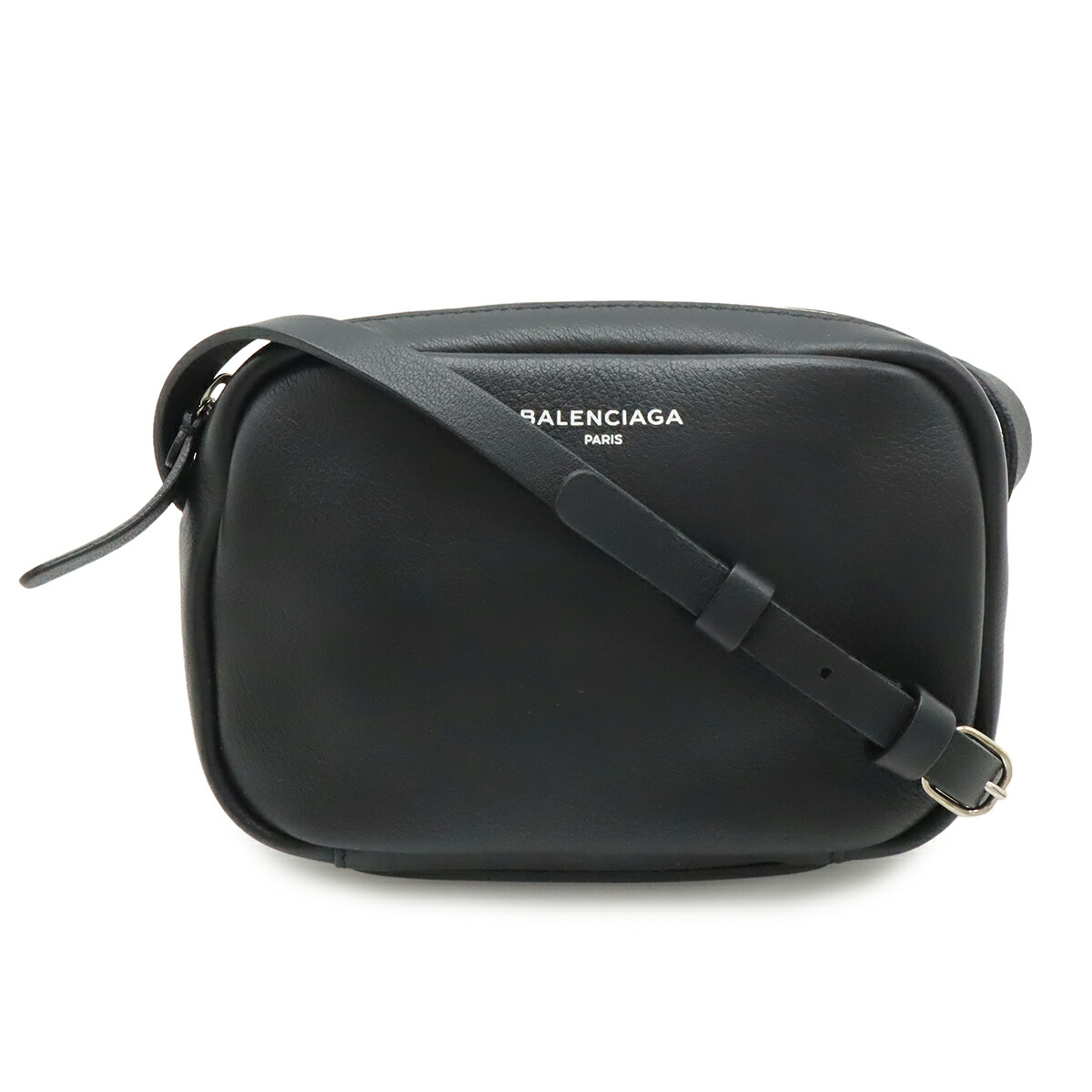 BALENCIAGA バレンシアガ エブリデイ カメラバッグ XS ショルダーバッグ ポシェット 斜め掛け レザー ブラック 黒 シルバー金具 489809 【中古】