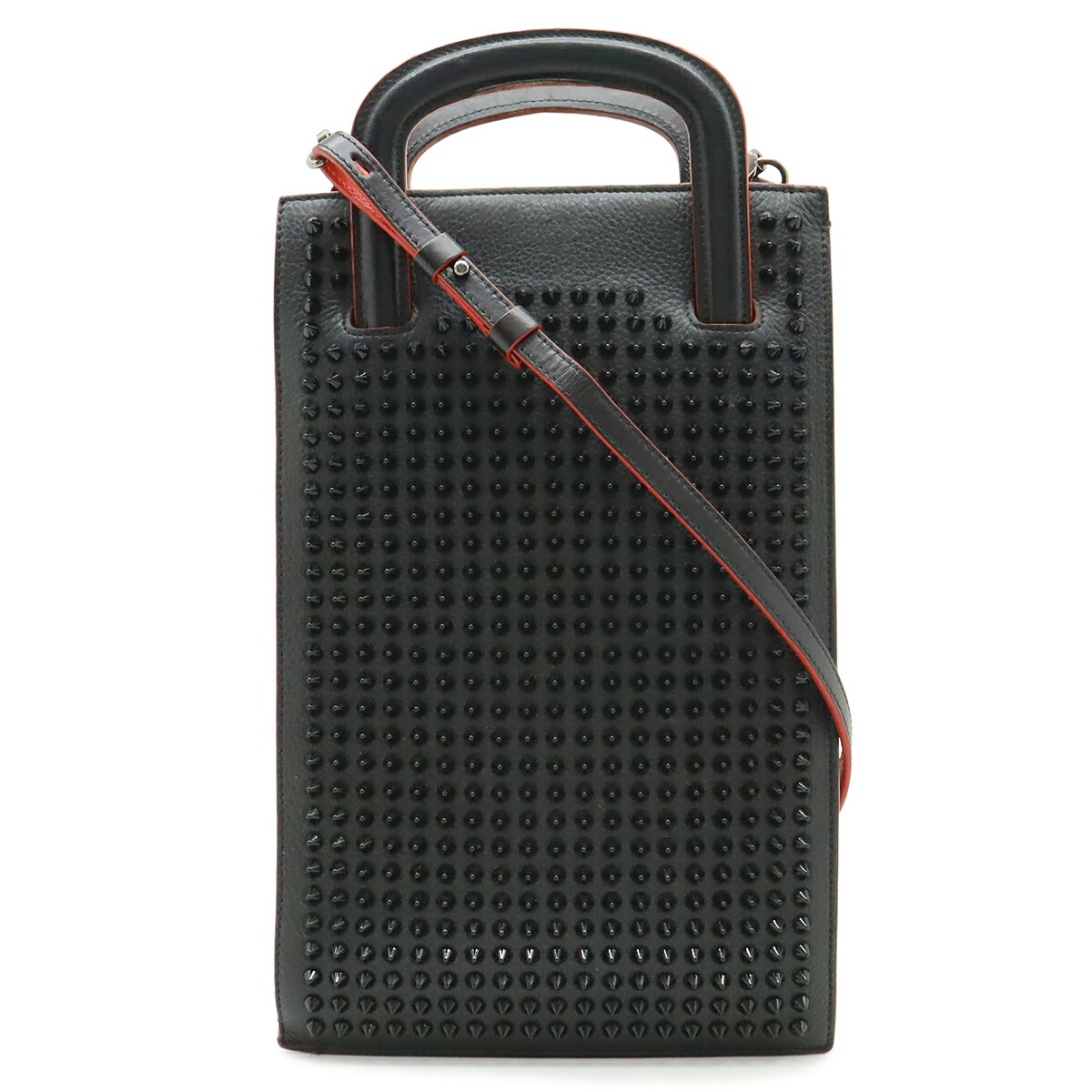 Christian Louboutin クリスチャン ルブタン TRIC TRAC 悪だくみ貨物自動車 スモール ハンドバック 3WAY ショルダーバッグ 黒いこと 赤いこと 1165005 【中古】