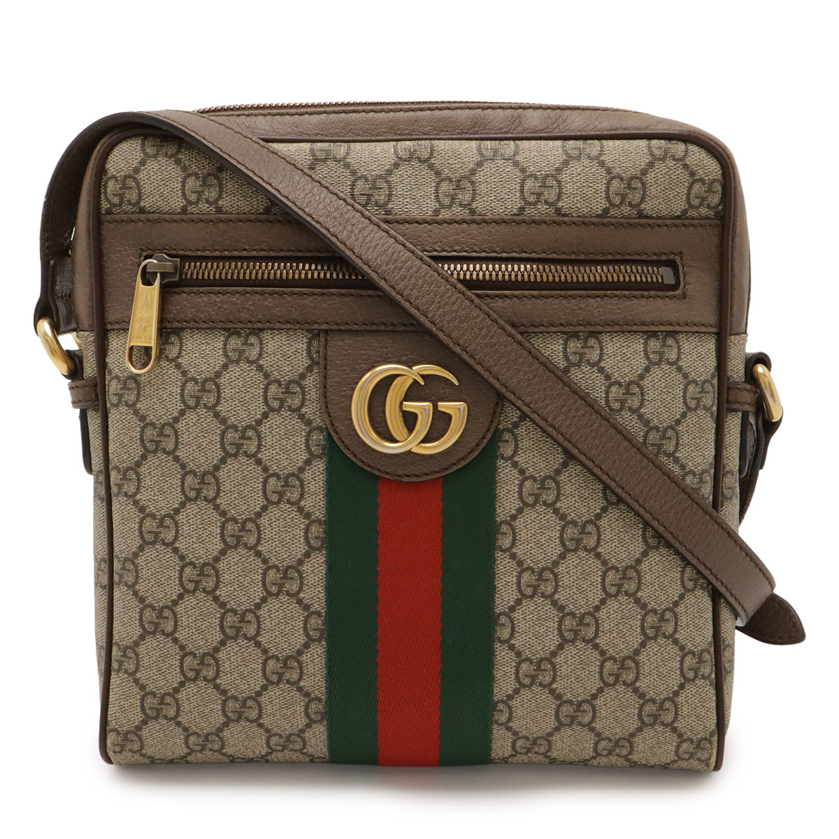 GUCCI グッチ オフィディア スモール メッセンジャーバッグ GGスプリーム シェリーライン PVC レザー ベージュ モカブラウン 547926 【中古】