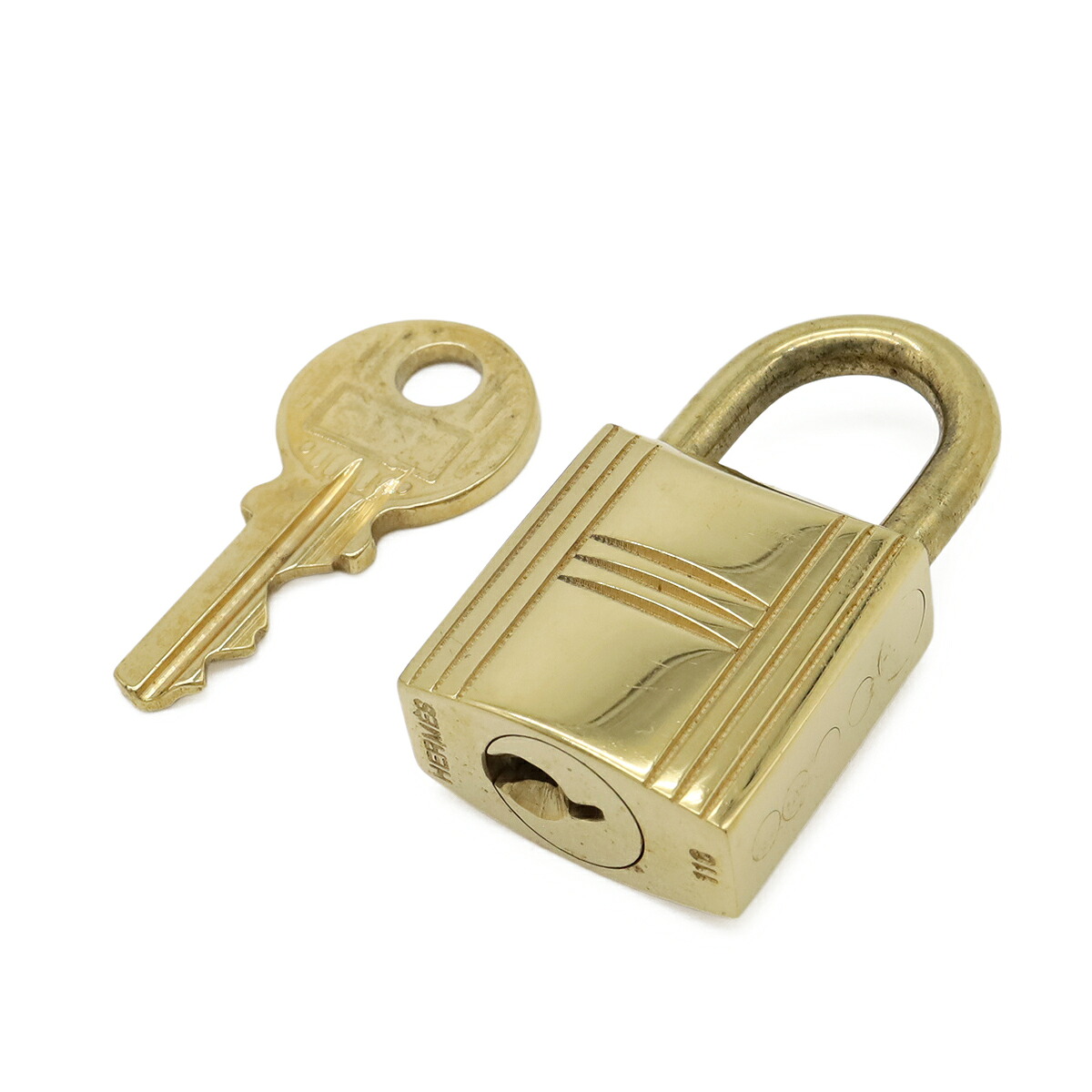 HERMES エルメス カデナ パドロック 南京錠 No.116 鍵 カギ キー付き GP ゴールド 【中古】|Blumin 店
