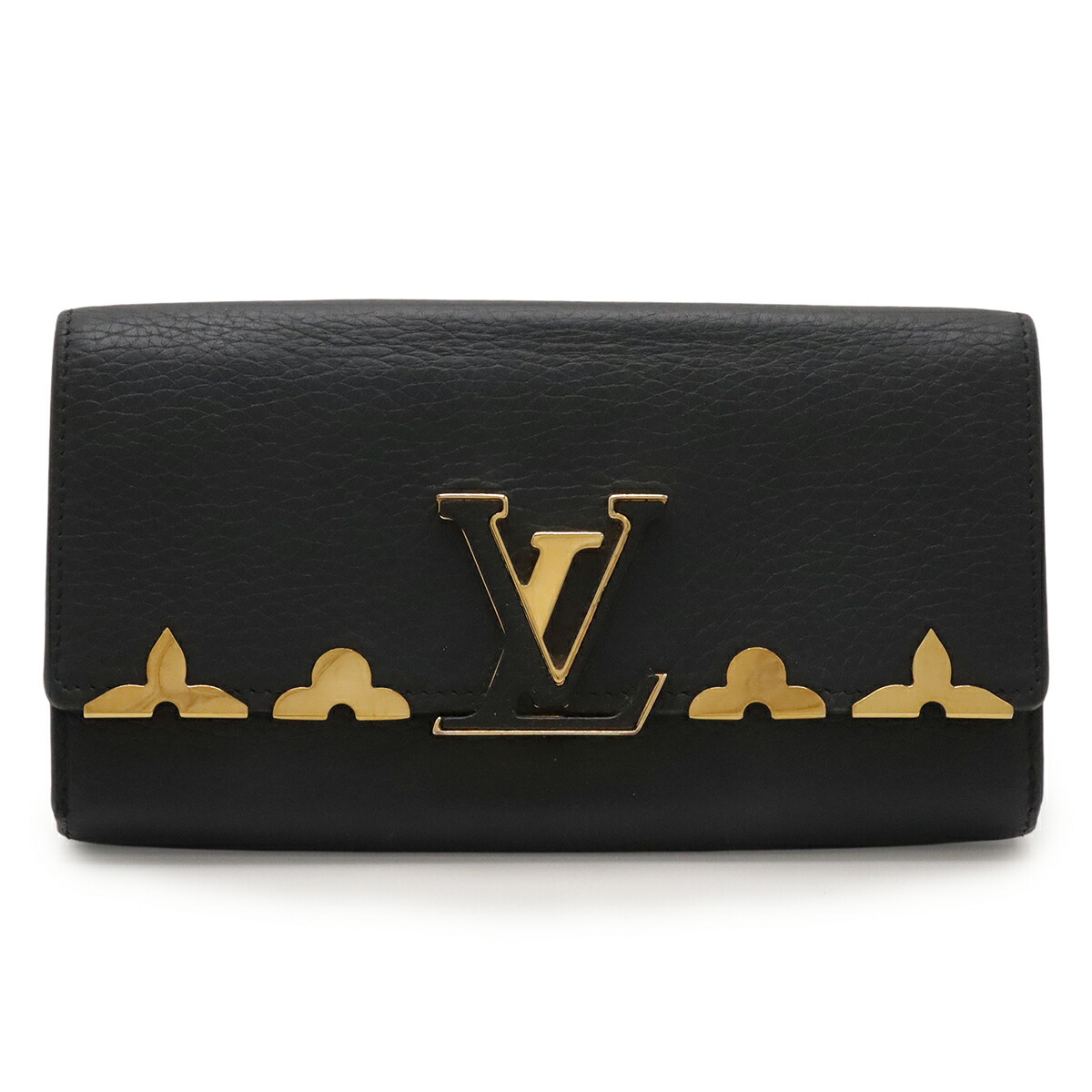 LOUIS VUITTON ルイ ヴィトン ポルトフォイユ カプシーヌ 2つ折り長財布 二つ折り長財布 トリヨンレザー ノワール 黒 ブラック ゴールド金具 M64551 【中古】