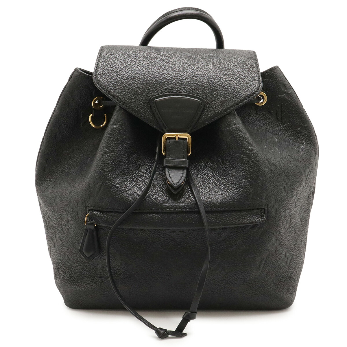 LOUIS VUITTON ルイ ヴィトン モノグラムアンプラント モンスリPM バックパック リュックサック ノワール 黒 ブラック チャーム欠品 M45205 【中古】