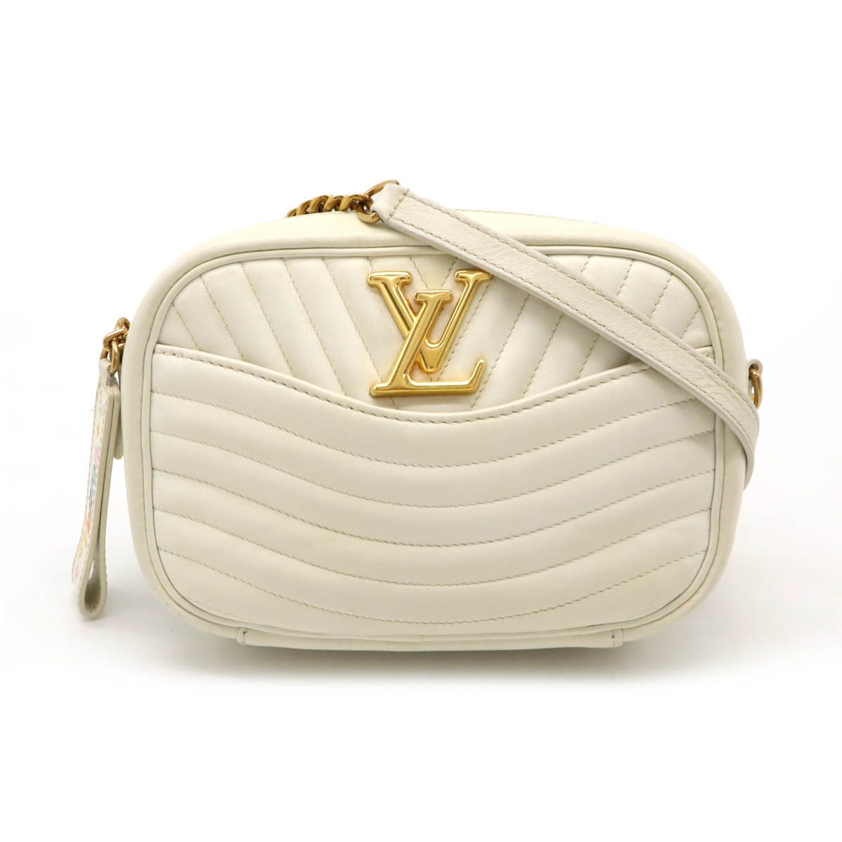 LOUIS VUITTON ルイ ヴィトン ニューウェーブ カメラバッグ チェーンショルダー ショルダーバッグ 斜め掛け レザー スノー M95333 【中古】