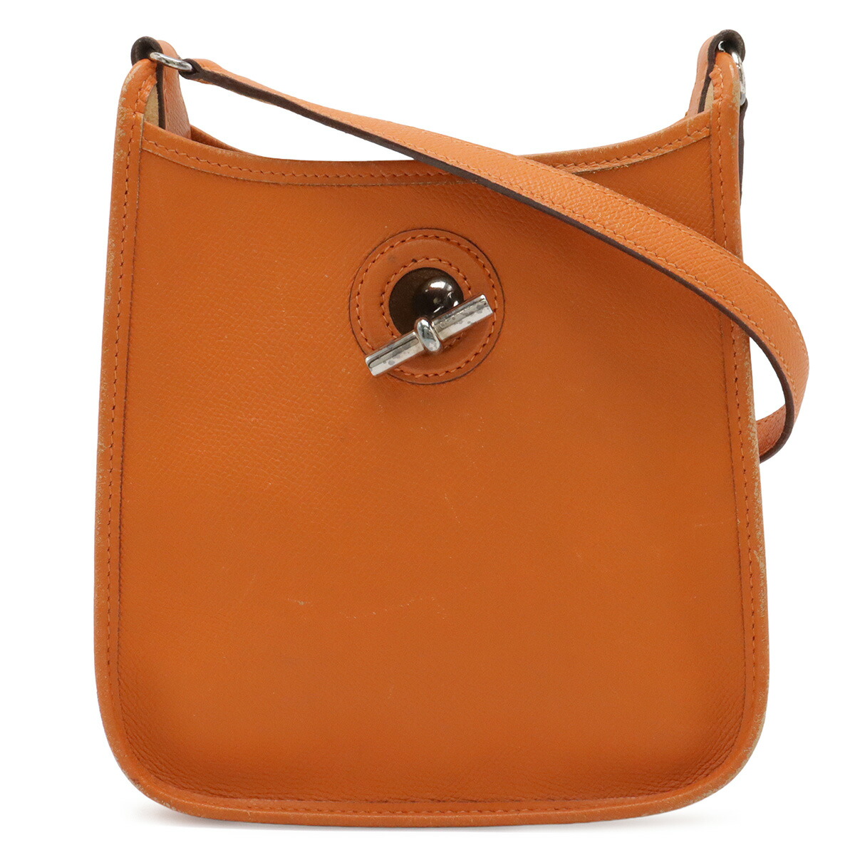 HERMES エルメス ヴェスパTPM ショルダーバッグ ポシェット 斜め掛け レザー オレンジ シルバー金具 □H刻印 【中古】|Blumin 店