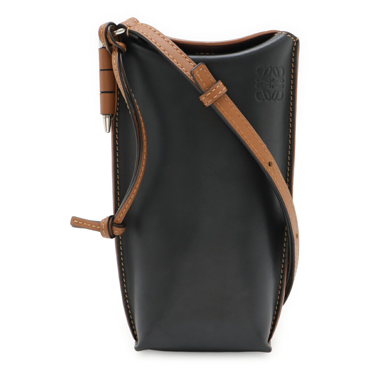 LOEWE ロエベ アナグラム サコッシュ ショルダーバッグ ブラウン レザー LOEWE（ロエベ） アナグラム ショルダーバッグ スマートフォンケース