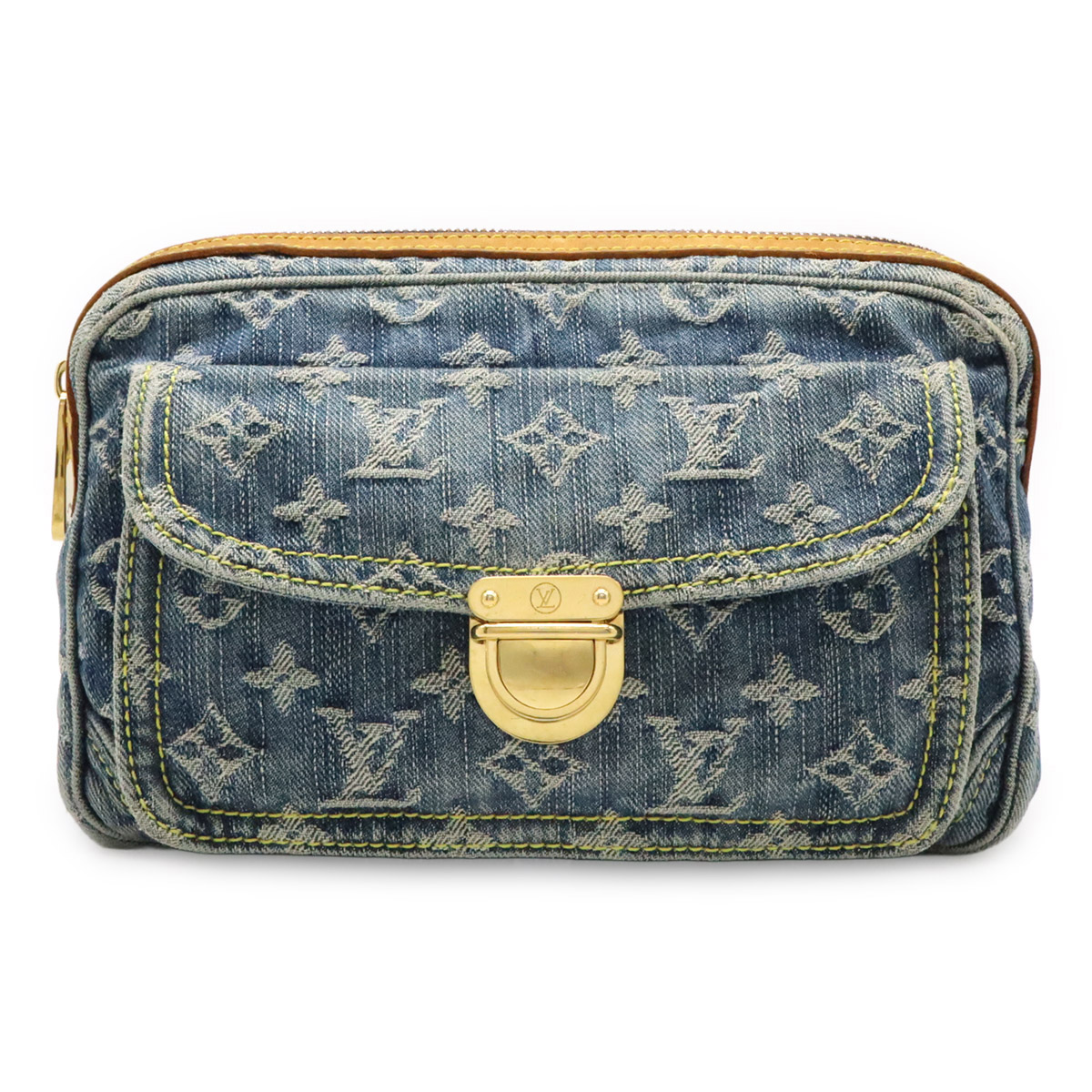 LOUIS VUITTON ルイ ヴィトン モノグラムデニム バムバッグ ウエストバッグ ボディバッグ ショルダーバッグ ブルー 青 M95347 【中古】