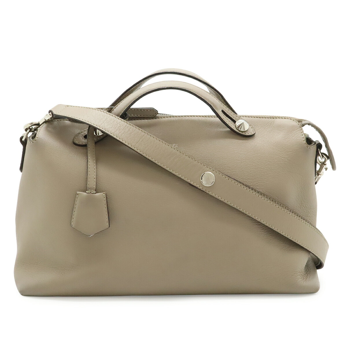 FENDI フェンディ BY THE WAY バイザウェイ ラージ ハンドバック 2WAY ショルダーバッグ なめし革 グレージュ しろがね色金具 8BL125 【中古】