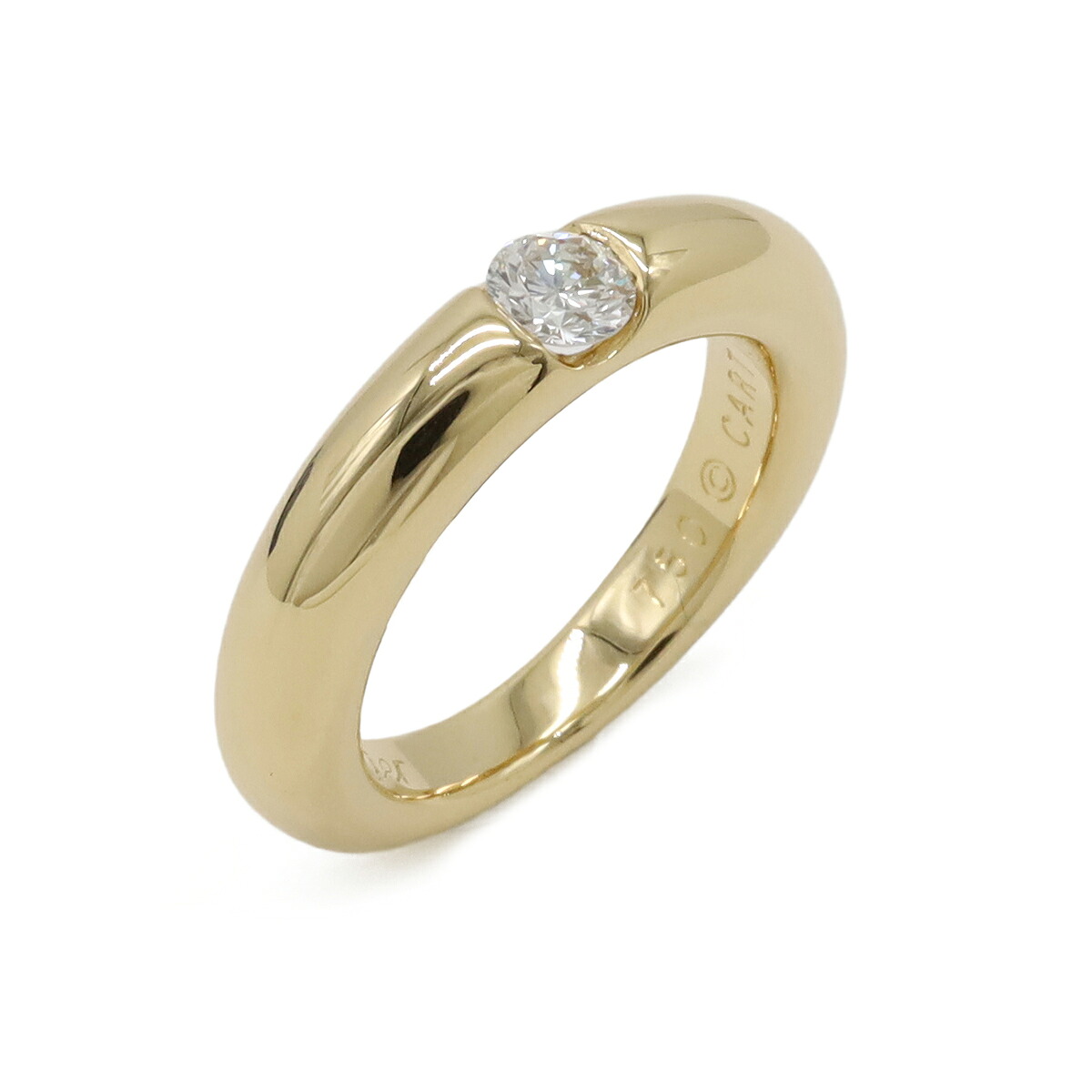Cartier カルティエ エリプス ダイヤモンド リング 指輪 K18YG イエローゴールド 1PD D0.25ct #50 日本サイズ約10号 【中古】｜Blumin 店